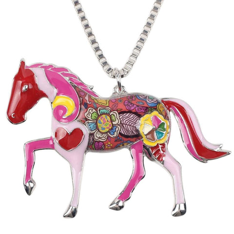 Vibrant Horse Pendant Necklace