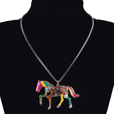 Vibrant Horse Pendant Necklace