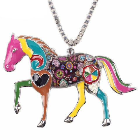 Vibrant Horse Pendant Necklace