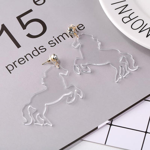 Transparent Style Horse Earrings