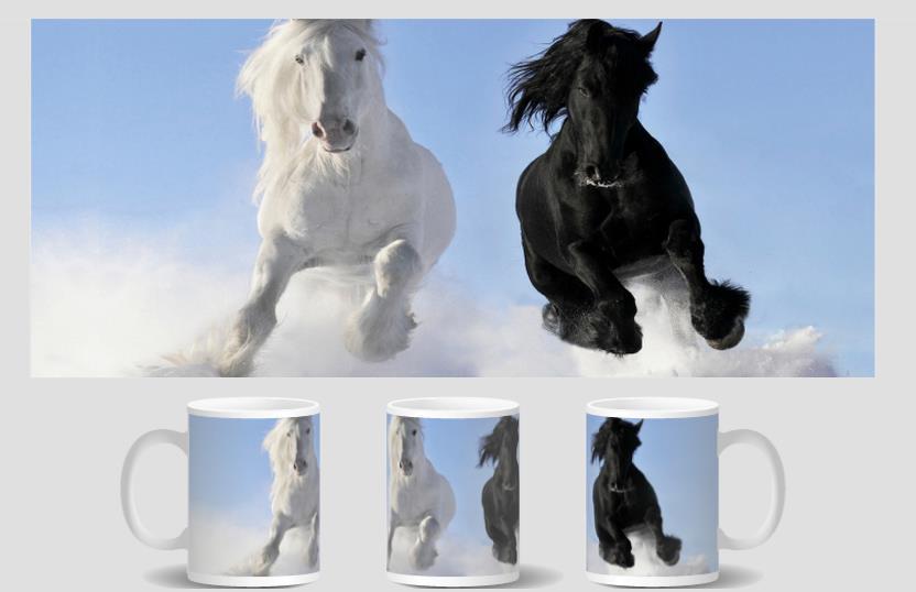 Black And White Horse Mug