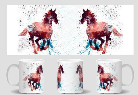 Watercolor Horses Heat Reveal Coffee Mug