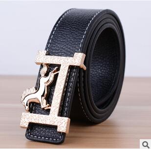 Belt With Gold Horse Buckle