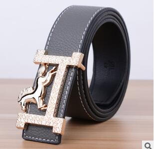 Belt With Gold Horse Buckle