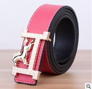 Belt With Gold Horse Buckle