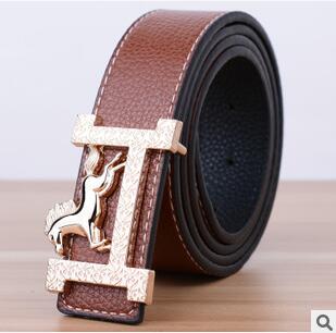 Belt With Gold Horse Buckle