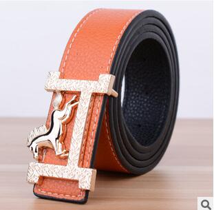 Belt With Gold Horse Buckle