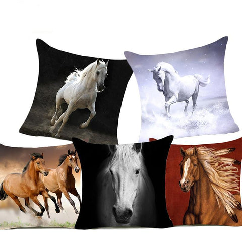 Horses Decorative Pillow Cover
