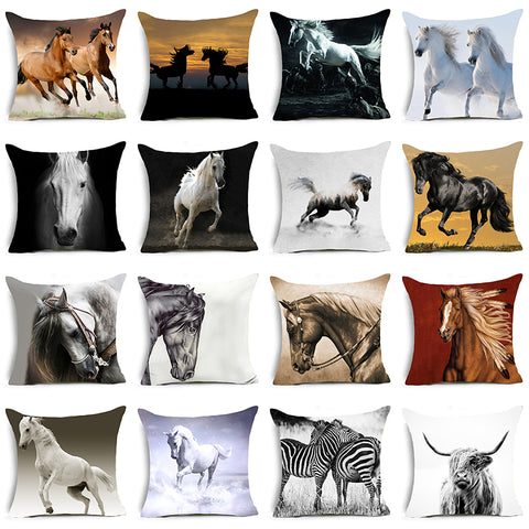 Horses Decorative Pillow Cover