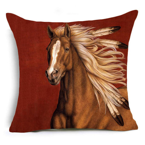Horses Decorative Pillow Cover