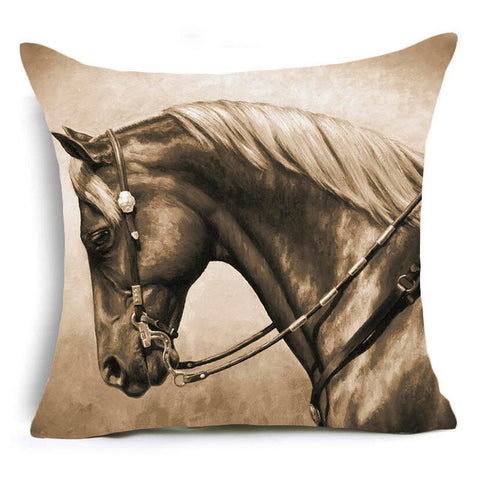 Horses Decorative Pillow Cover