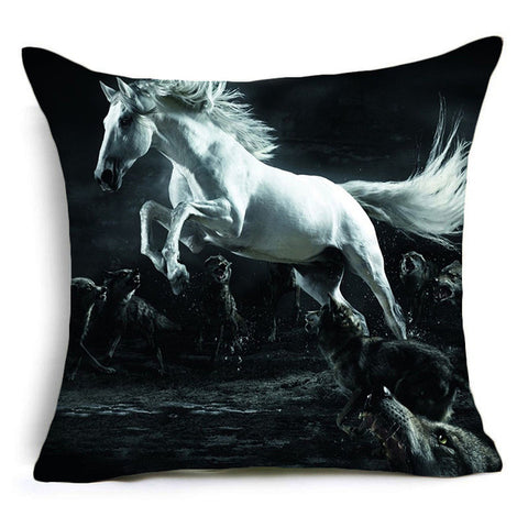 Horses Decorative Pillow Cover