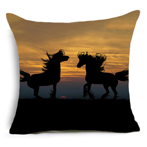 Horses Decorative Pillow Cover