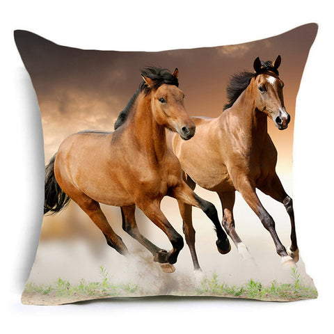 Horses Decorative Pillow Cover