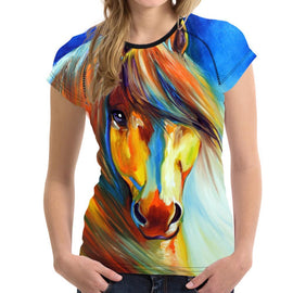 3D Horse Women T-Shirt