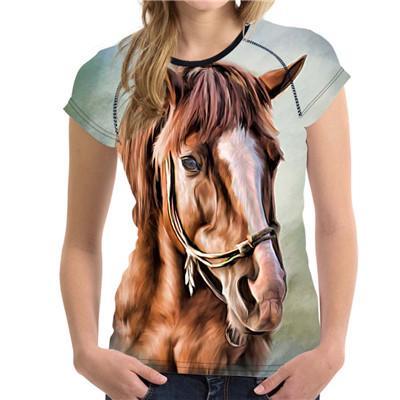 3D Horse Women T-Shirt