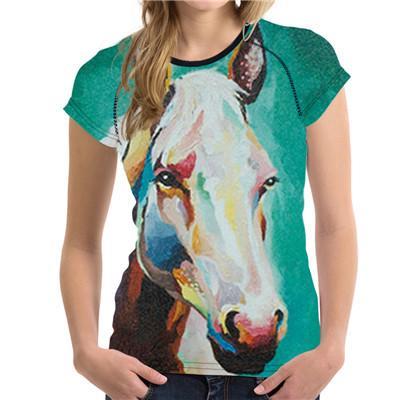 3D Horse Women T-Shirt