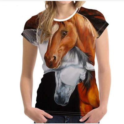 3D Horse Women T-Shirt