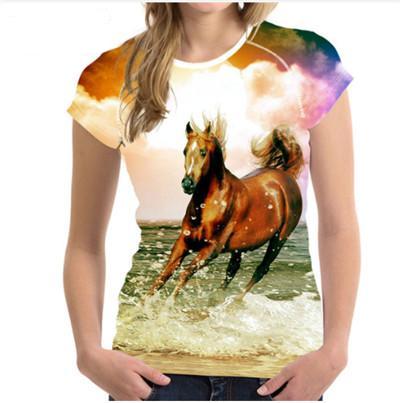 3D Horse Women T-Shirt