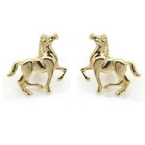 Gold/Silver Horse Stud Earrings