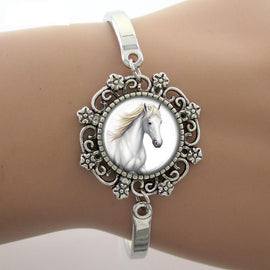 White Horse Glass Bracelet