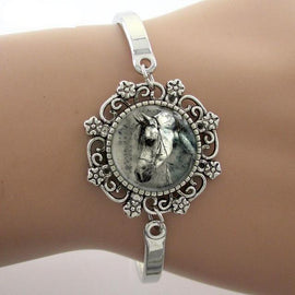 White Horse Glass Bracelet