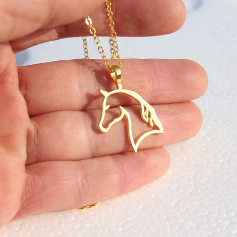 Contoured Horse Head Necklace