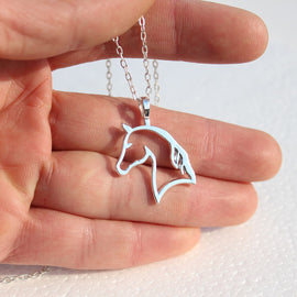 Contoured Horse Head Necklace