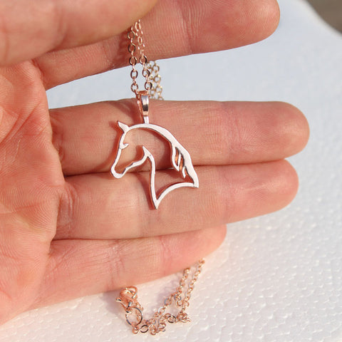 Contoured Horse Head Necklace