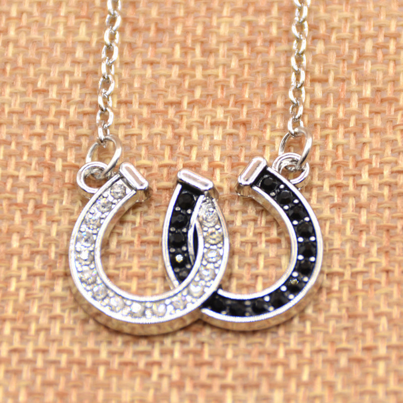 Lucky Horse Shoe Rhinestone Necklace