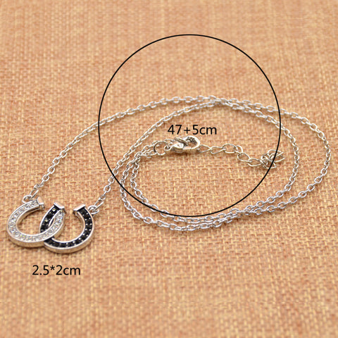 Lucky Horse Shoe Rhinestone Necklace