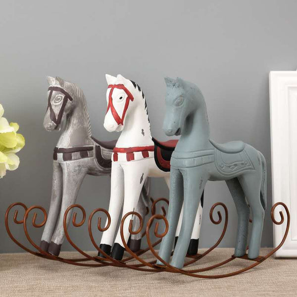 Rocking Horse Wood Statue
