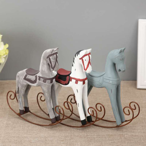 Rocking Horse Wood Statue