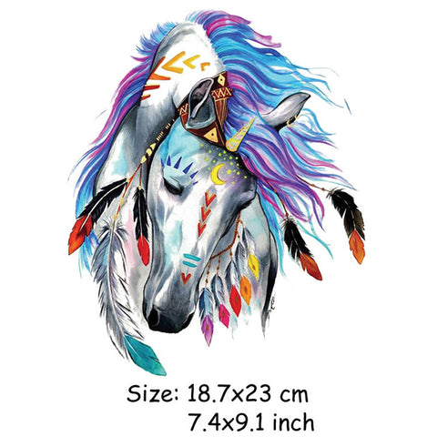 Feather Horse Iron On Patch