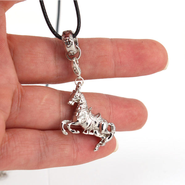 Detailed Silver Horse Necklace