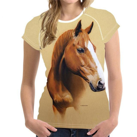 3D Horse Women T-Shirt