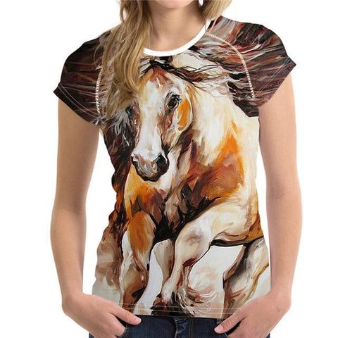 3D Horse Women T-Shirt
