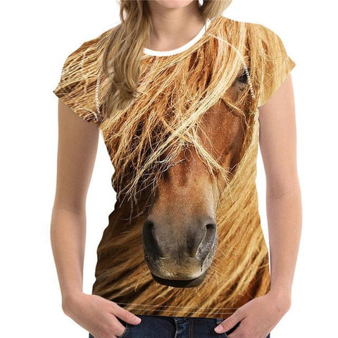 3D Horse Women T-Shirt