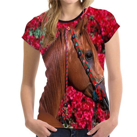 3D Horse Women T-Shirt