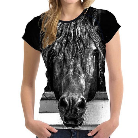 3D Horse Women T-Shirt