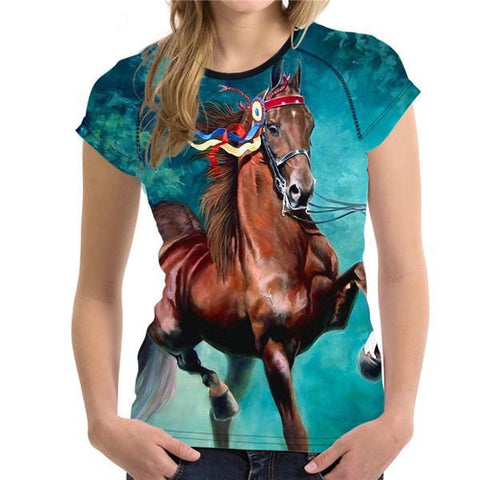 3D Horse Women T-Shirt