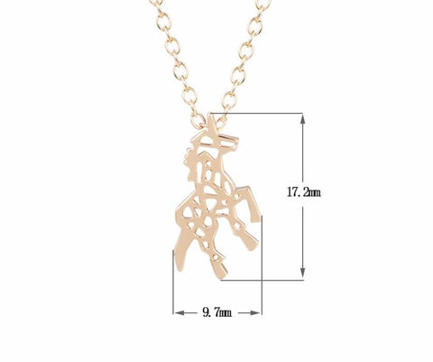 Horse Unicorn Dangle Collar Necklace