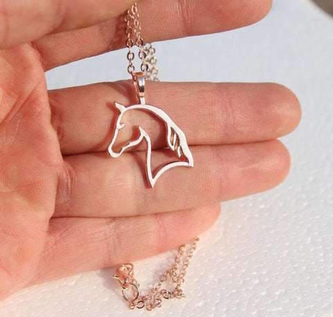 Contoured Horse Head Necklace