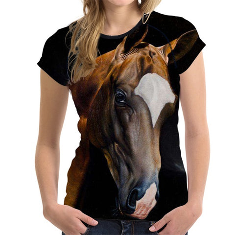 3D Horse Women T-Shirt