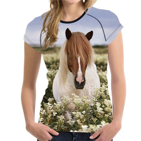 3D Horse Women T-Shirt