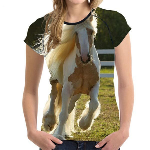 3D Horse Women T-Shirt