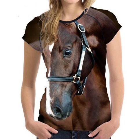 3D Horse Women T-Shirt