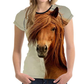 3D Horse Women T-Shirt