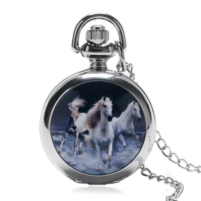 Running Horses Pocket Watch
