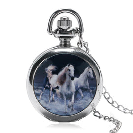 Running Horses Pocket Watch